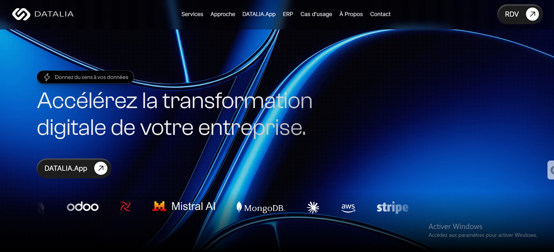 Datalia App Landing Page